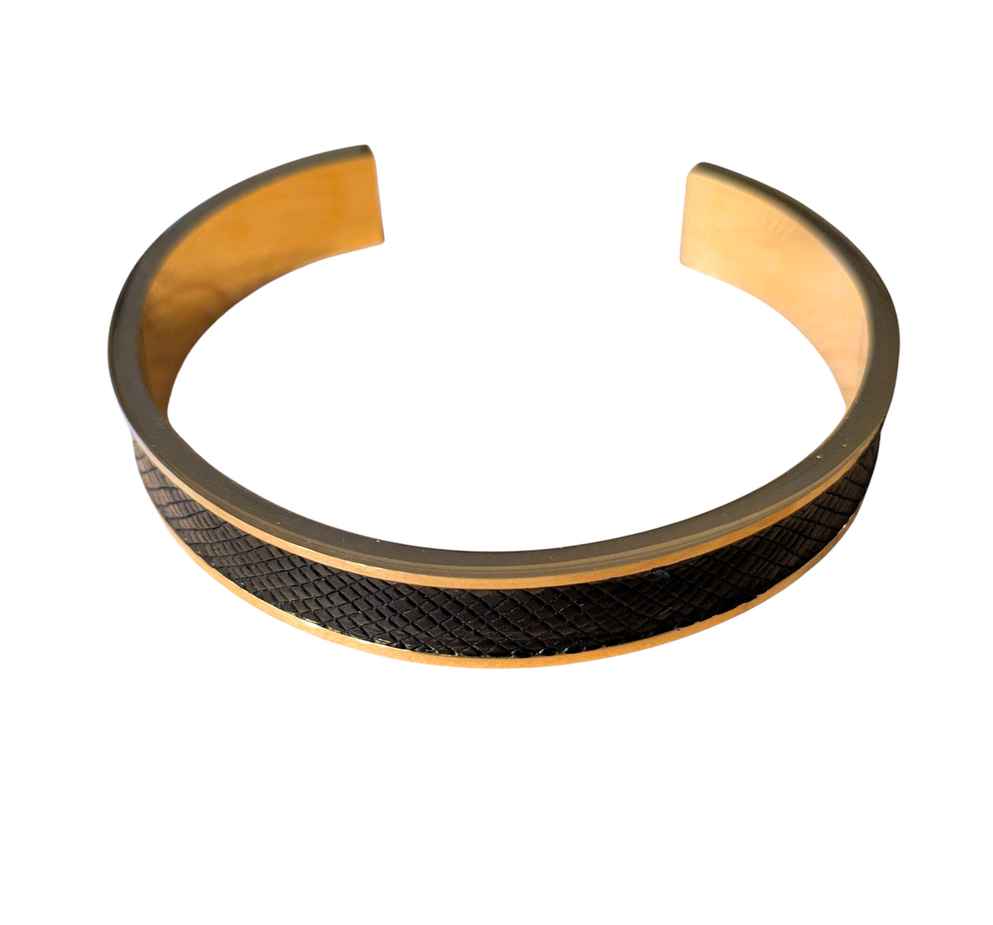 Bracelet doré Jacky Lézard noir