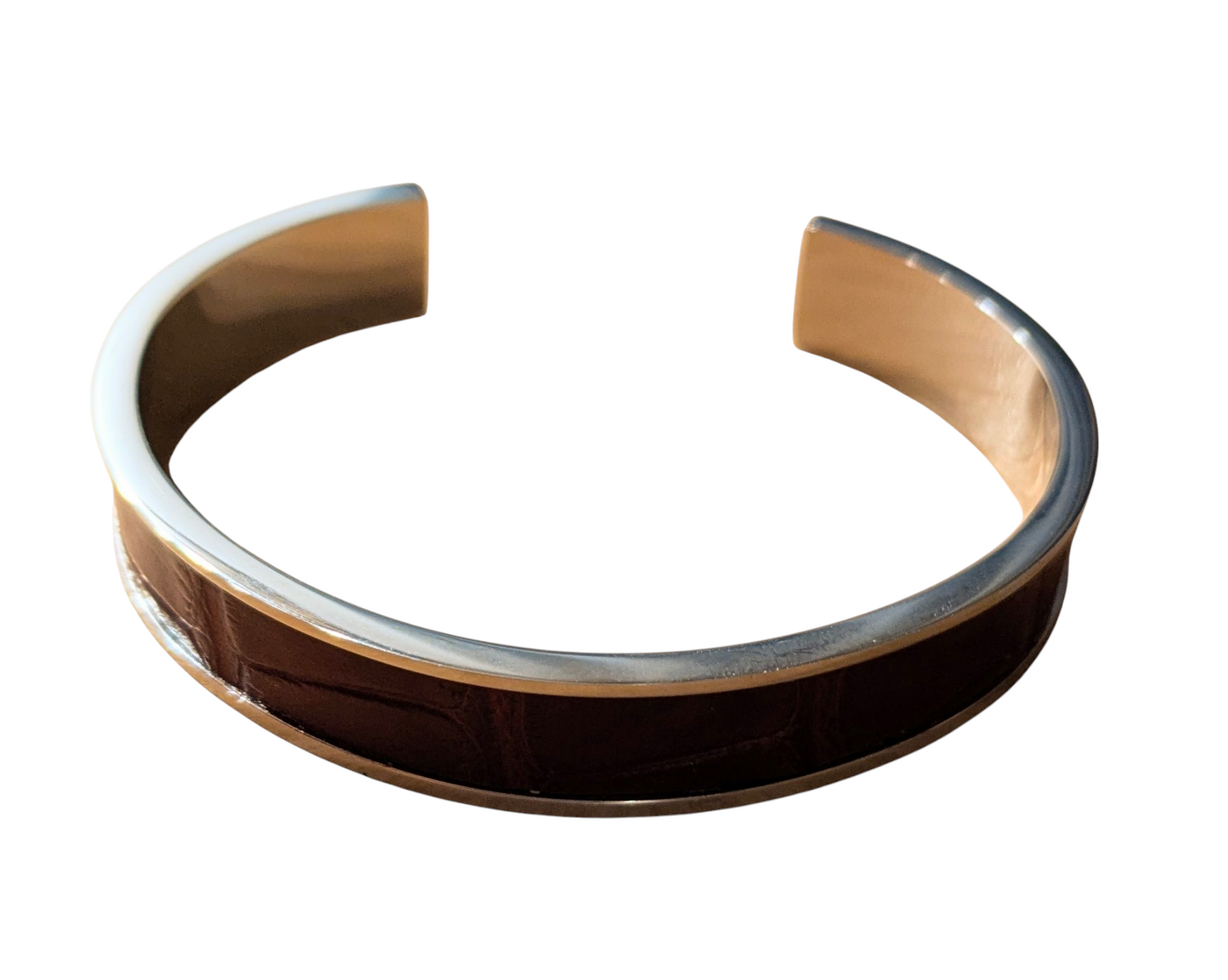 Bracelet argenté Jacky Alligator bordeaux