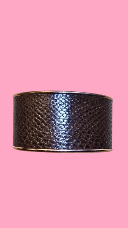Manchette dorée rose Totalement Lézard marron