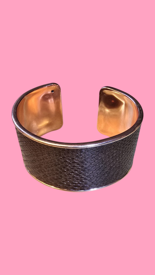 Manchette dorée rose Totalement Lézard marron