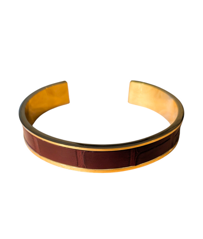 Bracelet doré Jacky Alligator bordeaux