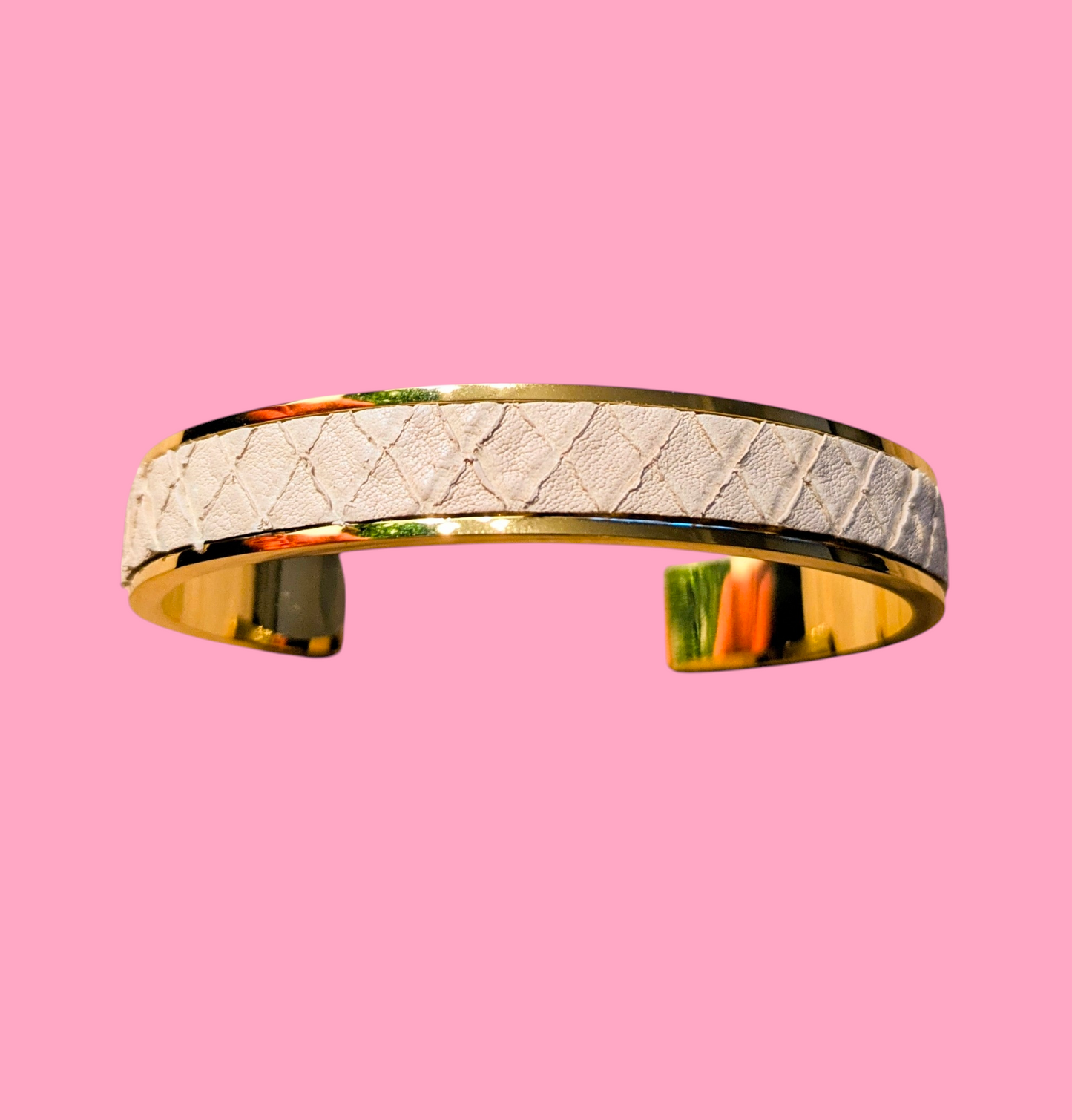 Bracelet doré Jacky Serpent beige rosé