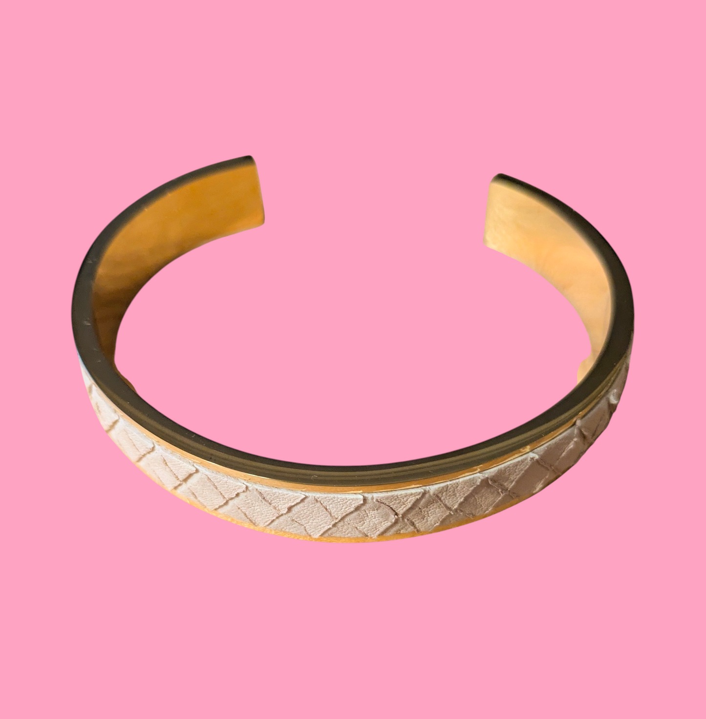 Bracelet doré Jacky Serpent beige rosé