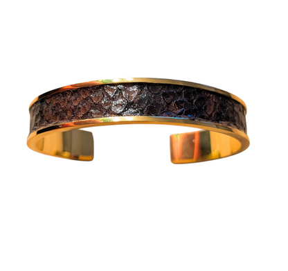 Bracelet doré Jacky Python noir et marron