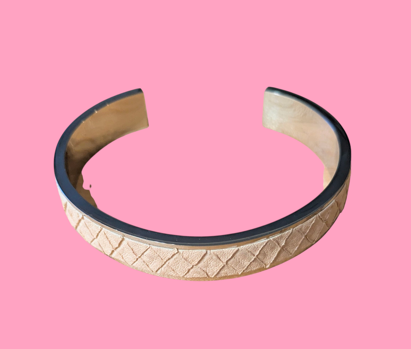 Bracelet argent Jacky Serpent beige rosé