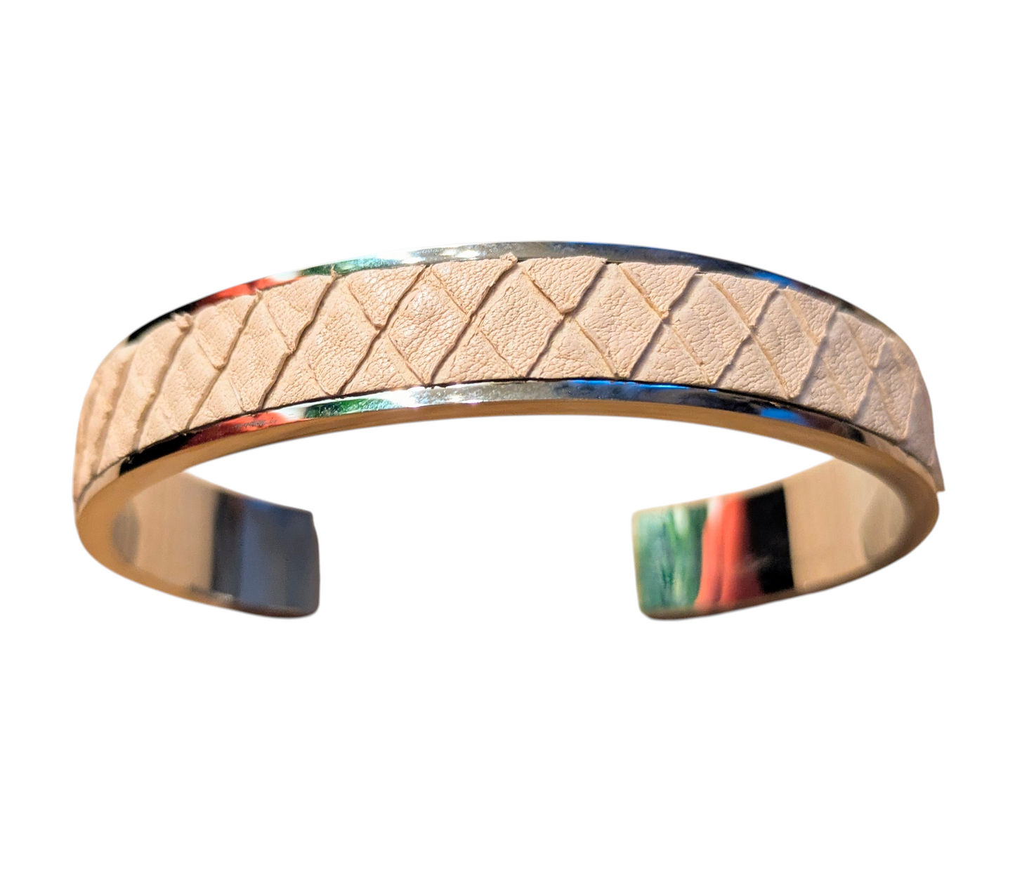 Bracelet argent Jacky Serpent beige rosé