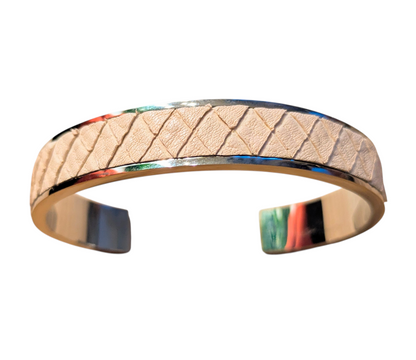 Bracelet argent Jacky Serpent beige rosé