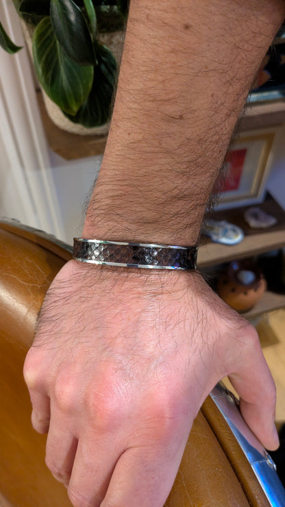 Bracelet argent Jacky Python noir et marron