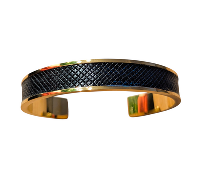 Bracelet doré Jacky Lézard noir