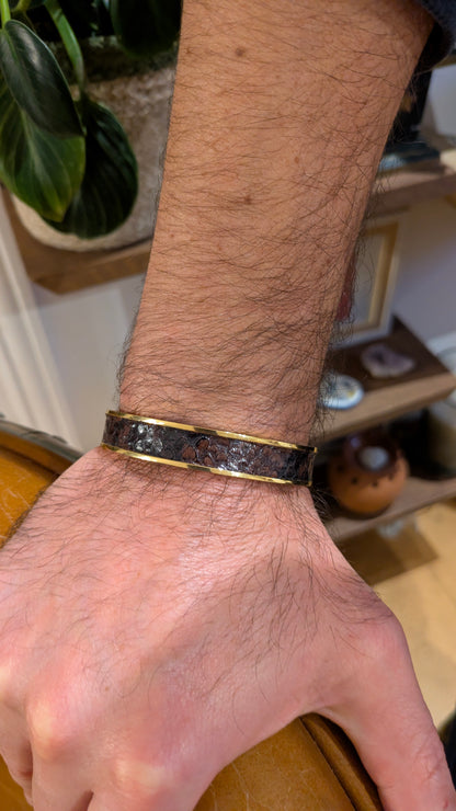 Bracelet doré Jacky Python noir et marron