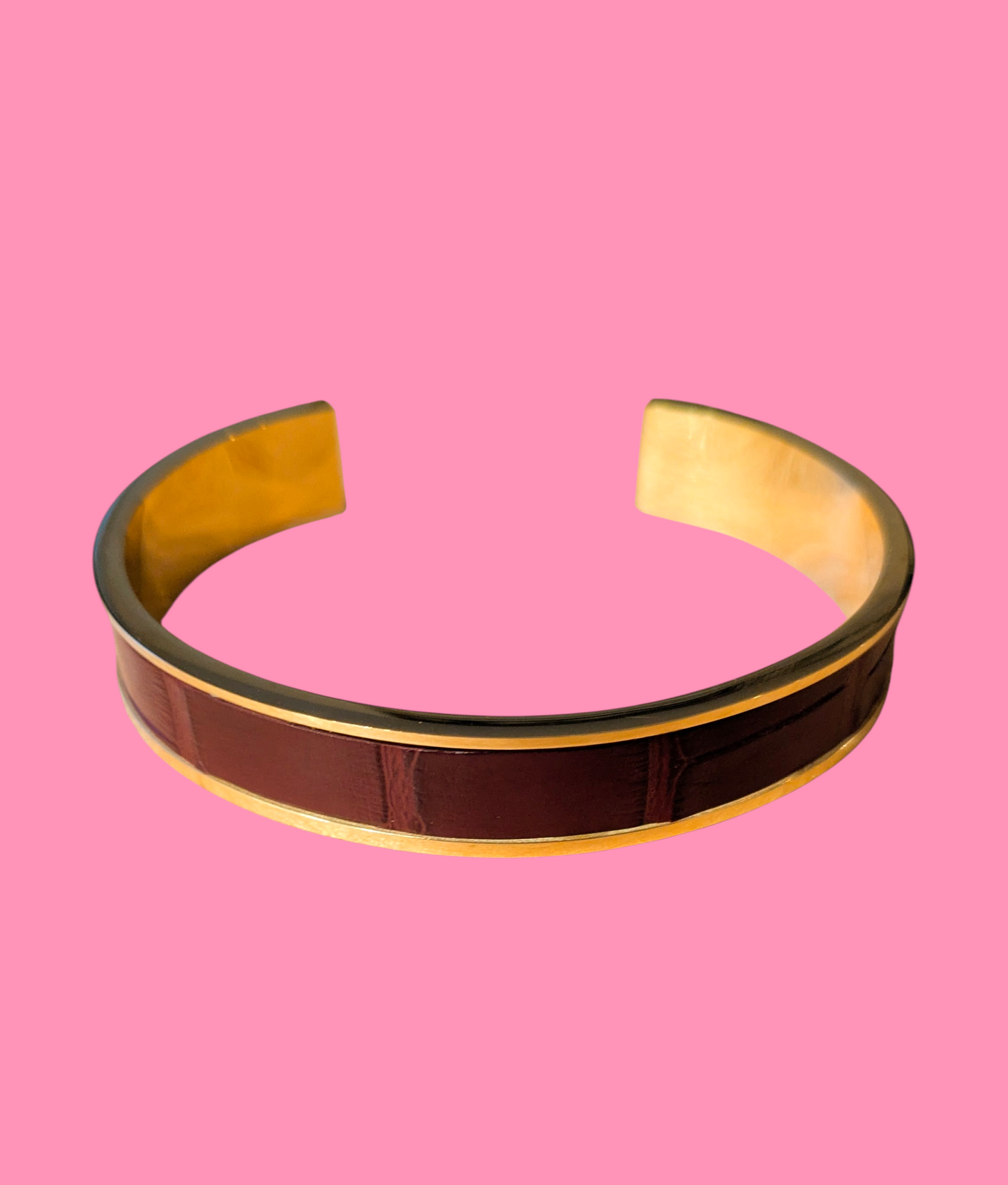 Bracelet doré Jacky Alligator bordeaux
