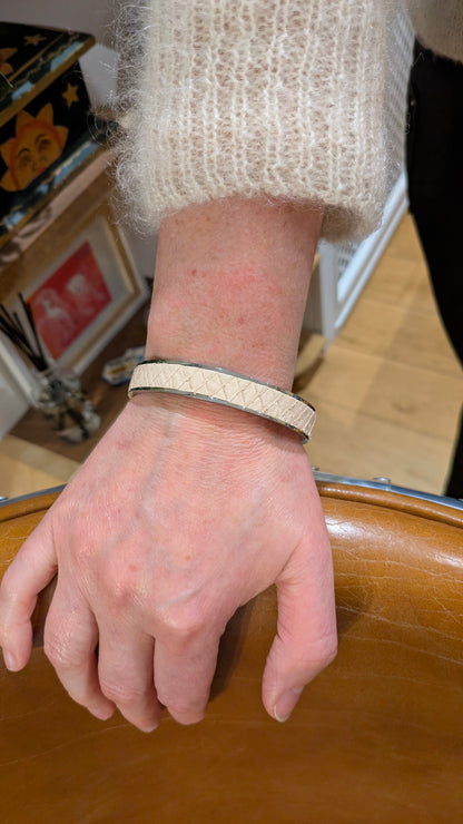 Bracelet argent Jacky Serpent beige rosé