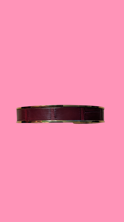 Bracelet doré Jacky Alligator bordeaux