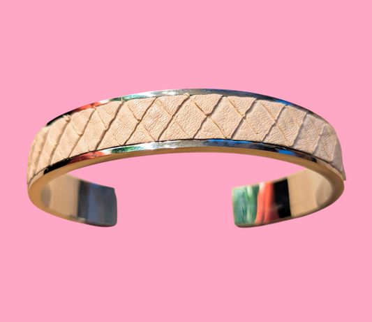 Bracelet argent Jacky Serpent beige rosé